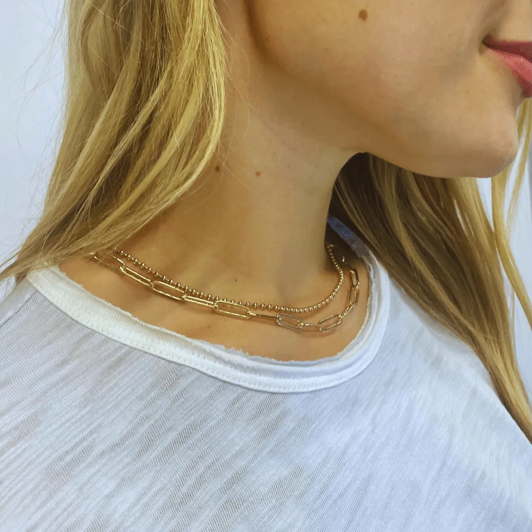 14k Gold-Filled Paperclip Extra Large Links Necklace - 16.5" Waterproof!