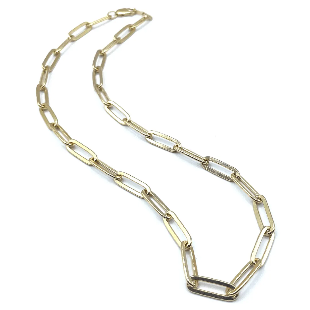 14k Gold-Filled Paperclip Extra Large Links Necklace - 16.5" Waterproof!