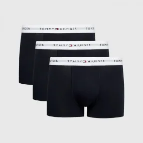 3 PACK LOGO Mens Cotton Trunks Navy