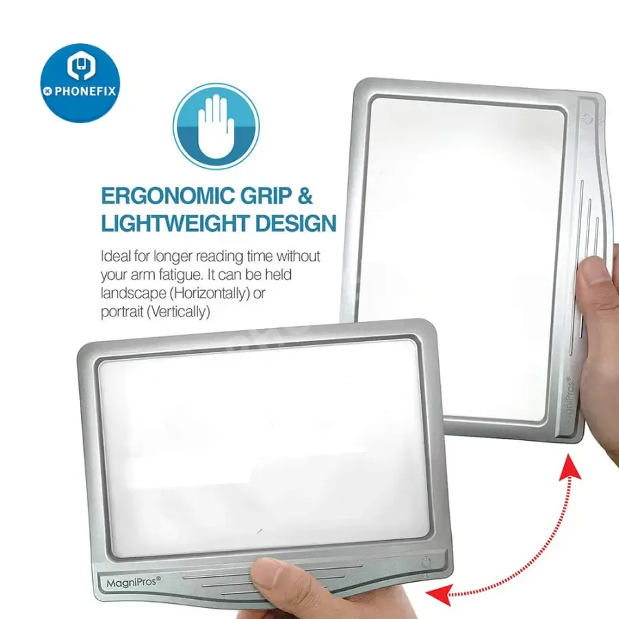 3X Ultra Bright LED Page Magnifier With Light For Reading/ Soldering Tool