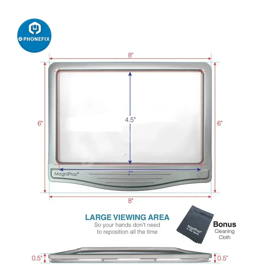 3X Ultra Bright LED Page Magnifier With Light For Reading/ Soldering Tool