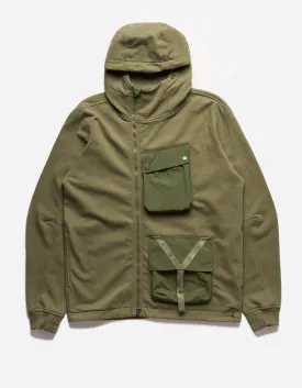 5043 Asym Articulated Hooded Sweat Olive OG-107F