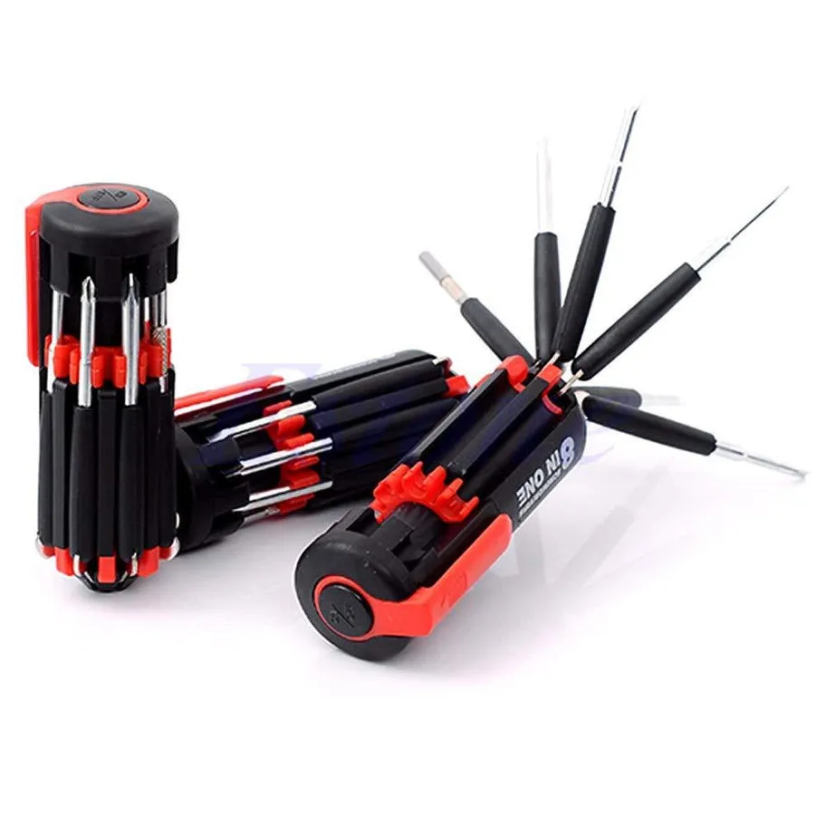 8 in 1 Multi-Function Mini Screwdriver Kit with LED Portable Torch