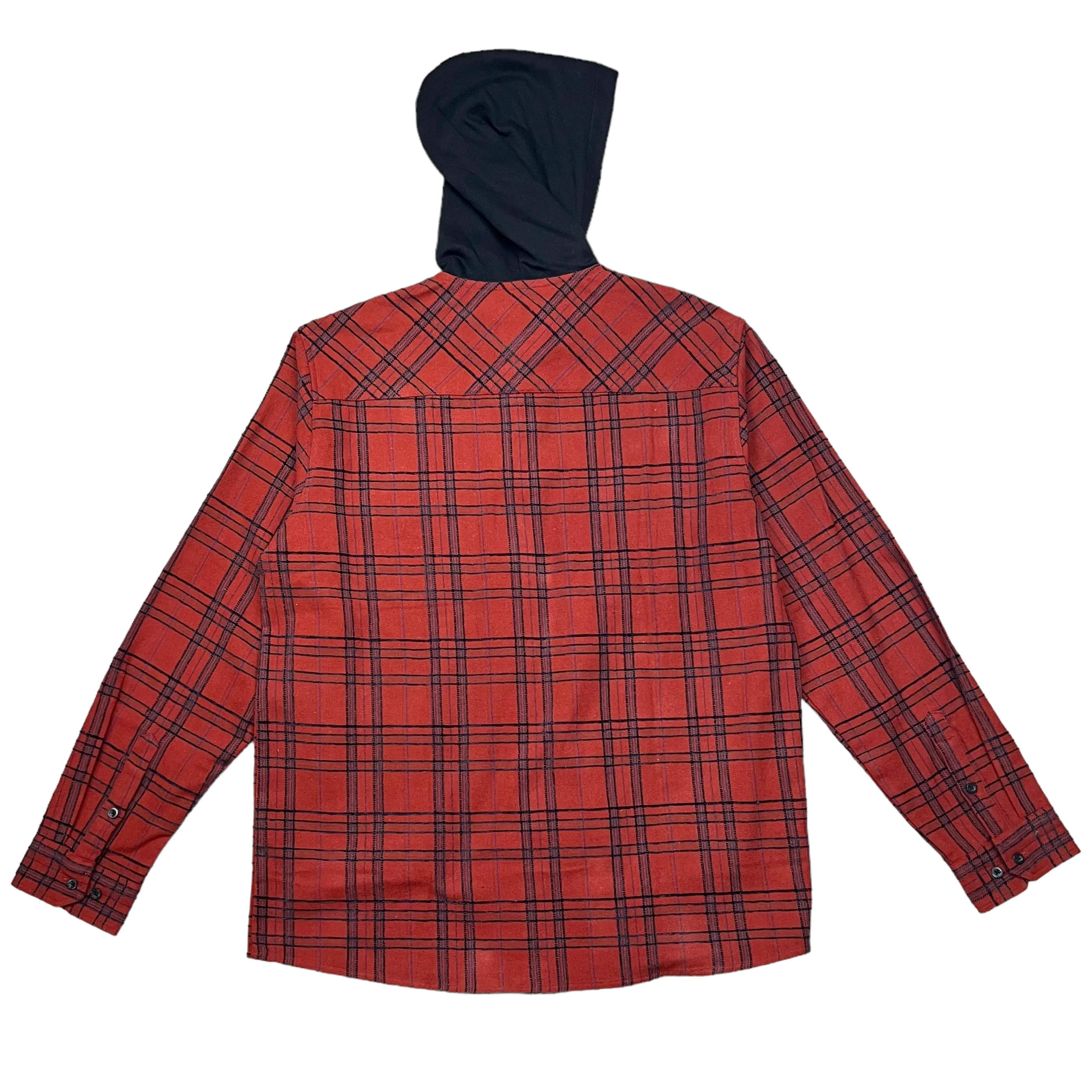 808ALLDAY Red / Black Hooded Flannel