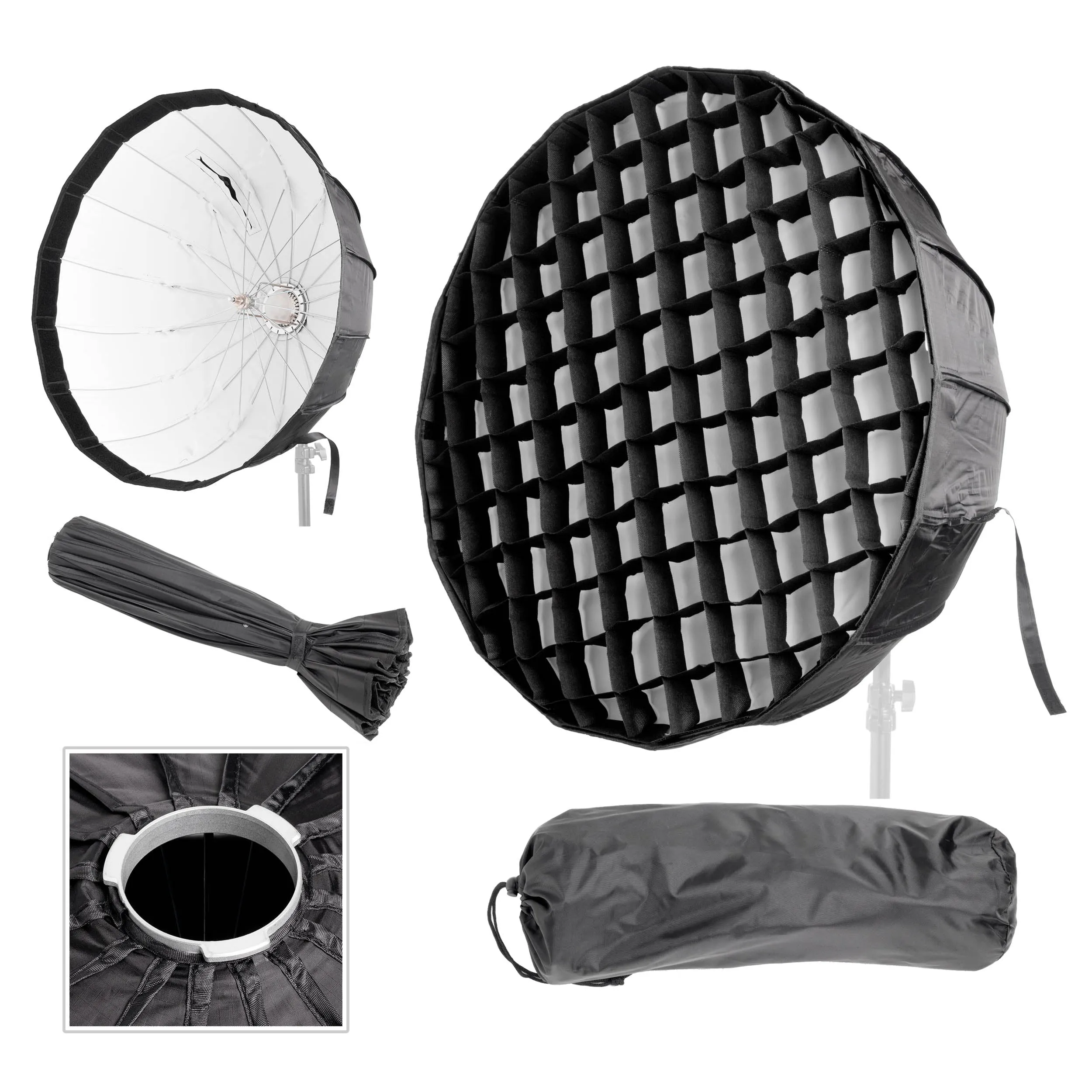 Optimized Title: Godox-Fitting 65cm Portable Parabolic Softbox with White Interior - AD-S65W