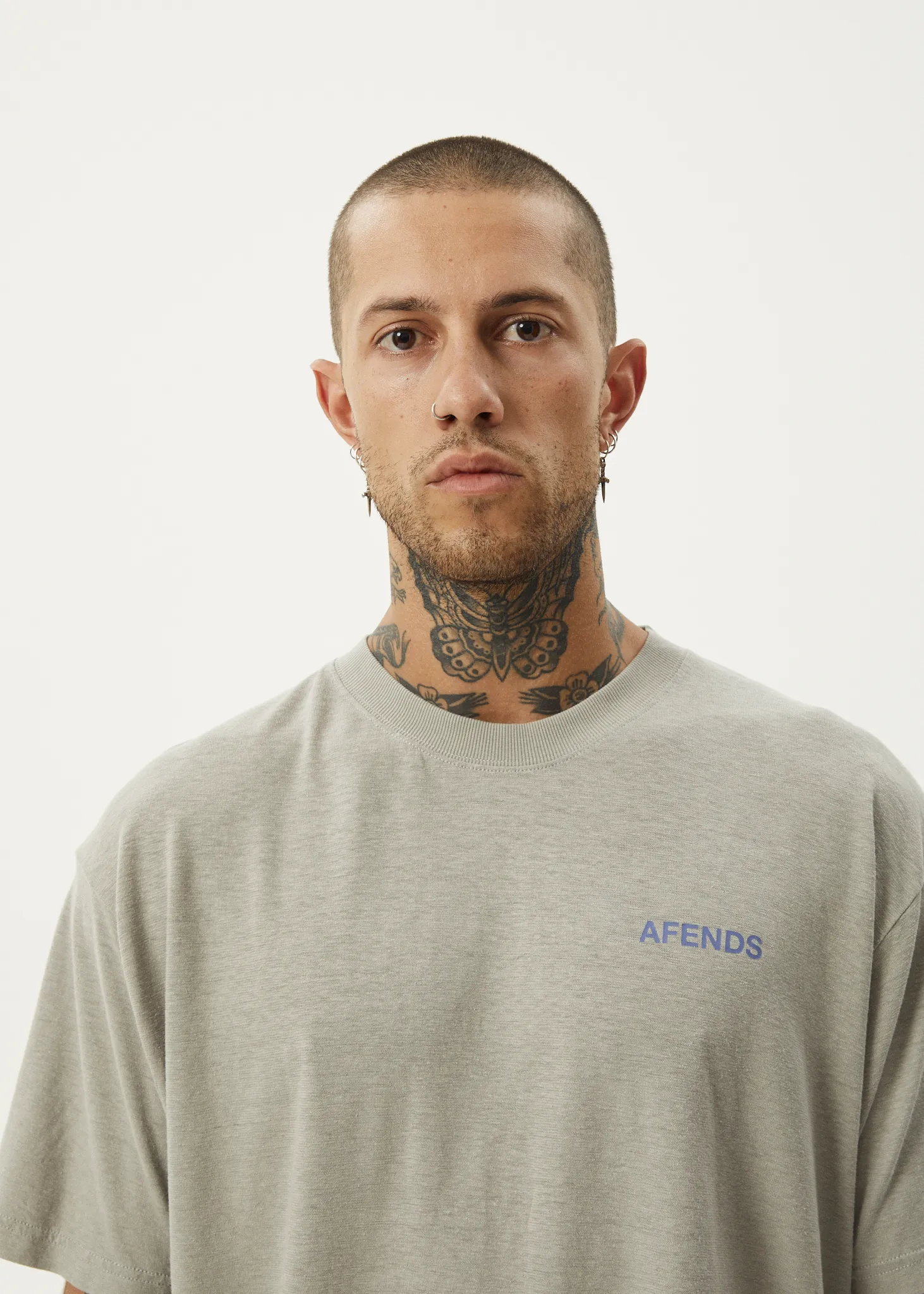 AFENDS Mens Staple - Boxy Fit Tee - Olive