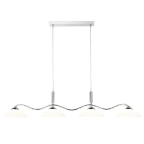 Alexis 4Lt Kitchen Light - Chrome Metal & Opal Glass