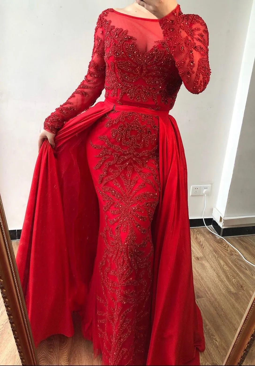 ALIA - Long Sleeves Beaded Evening Gown