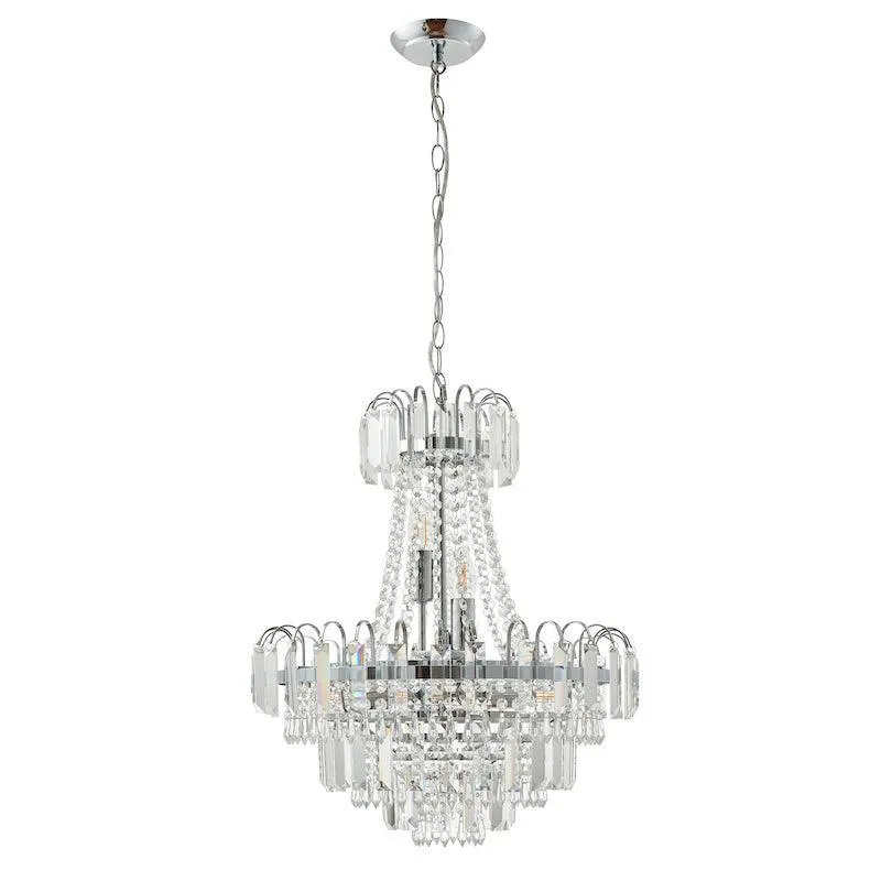 Amadis Clear Faceted Glass & Chrome Pendant Ceiling Light