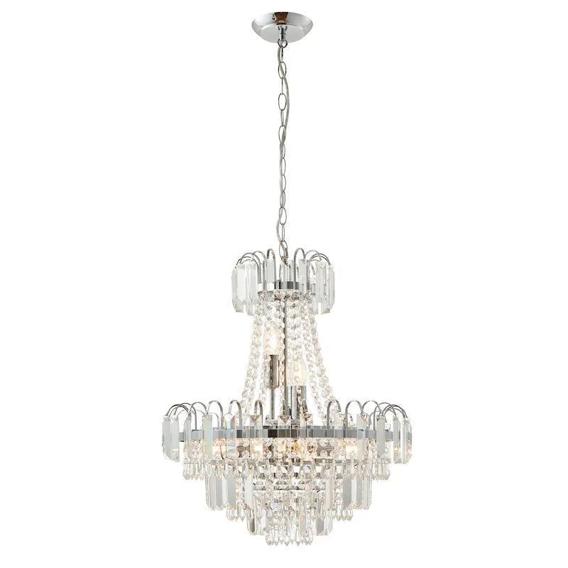 Amadis Clear Faceted Glass & Chrome Pendant Ceiling Light