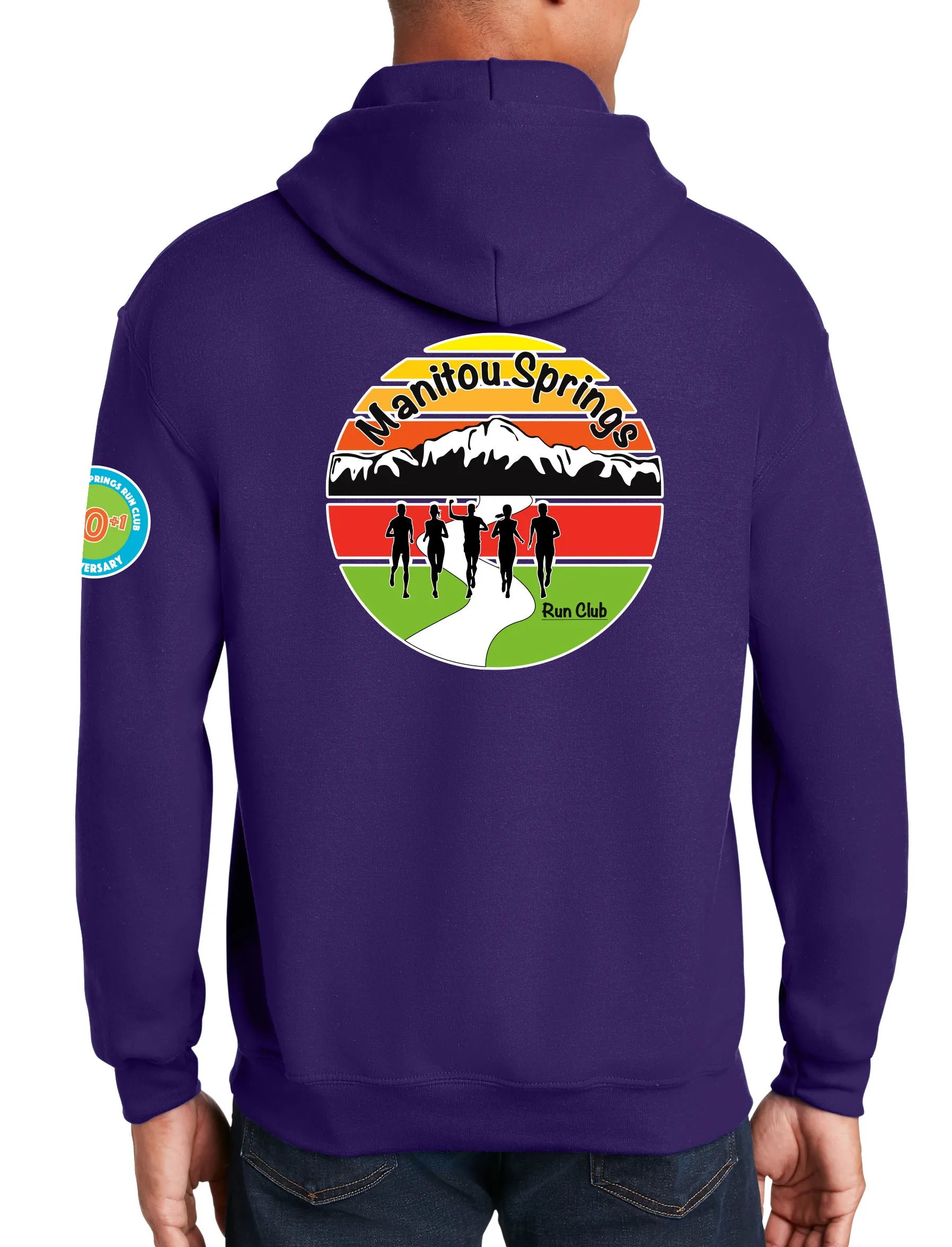 Anniversary Patch Hoodie Unisex Sweatshirt. This sweatshirt comes in multiple colors.