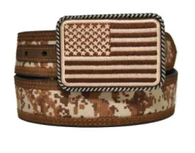 Ariat Men's Digital Camo Strap Aged Bark Overlay Belt