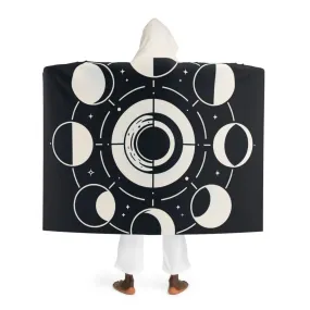 Aurora Sterling - Moon Phases Hooded Sherpa Blanket.