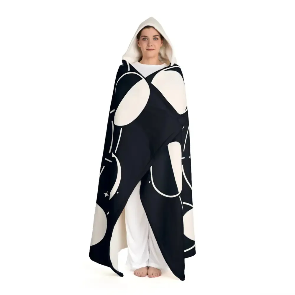 Aurora Sterling - Moon Phases Hooded Sherpa Blanket.