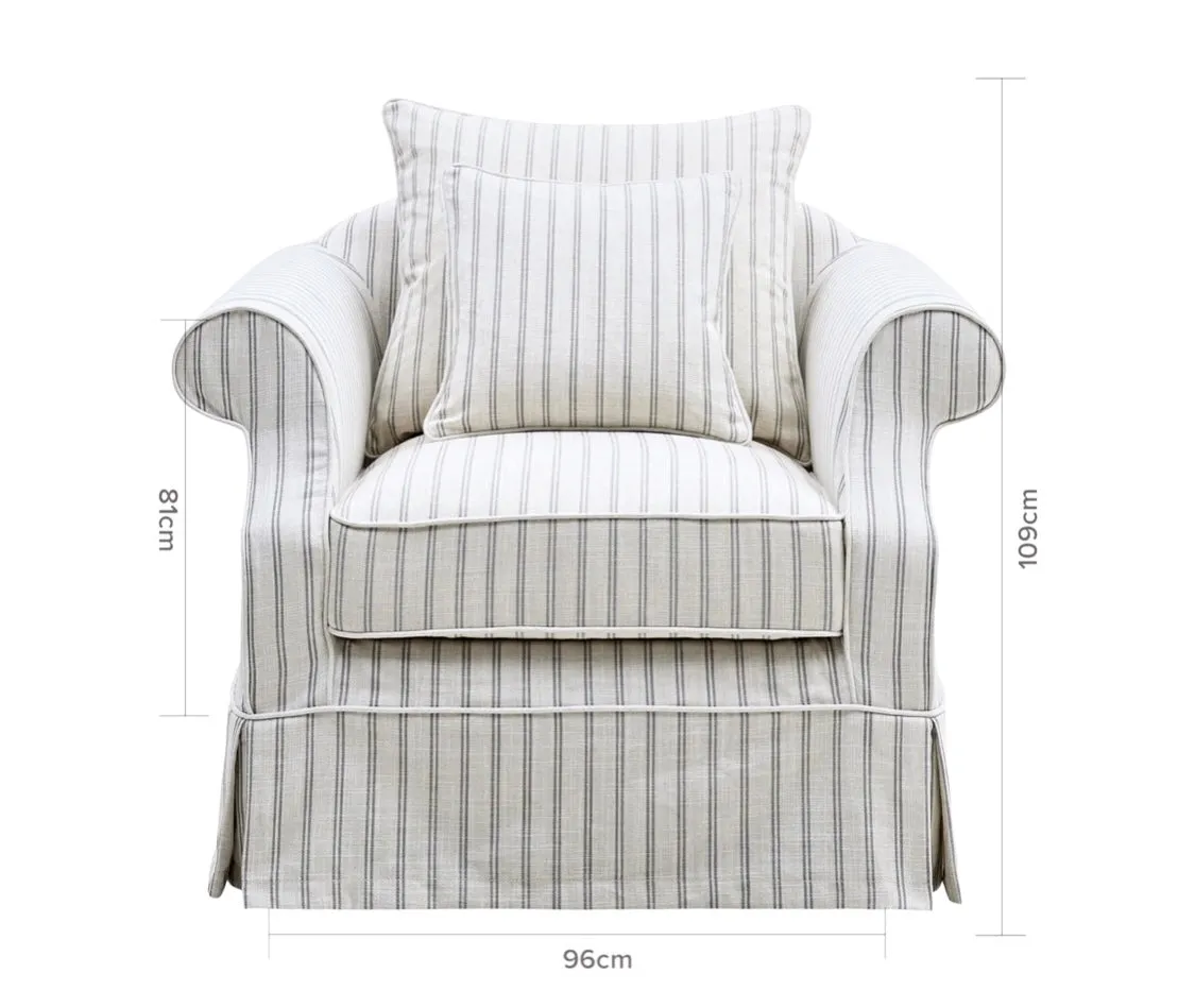 Ayla Armchair Stone Stripe