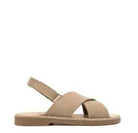 Babywalker Taupe Criss Cross Velcro Sandal