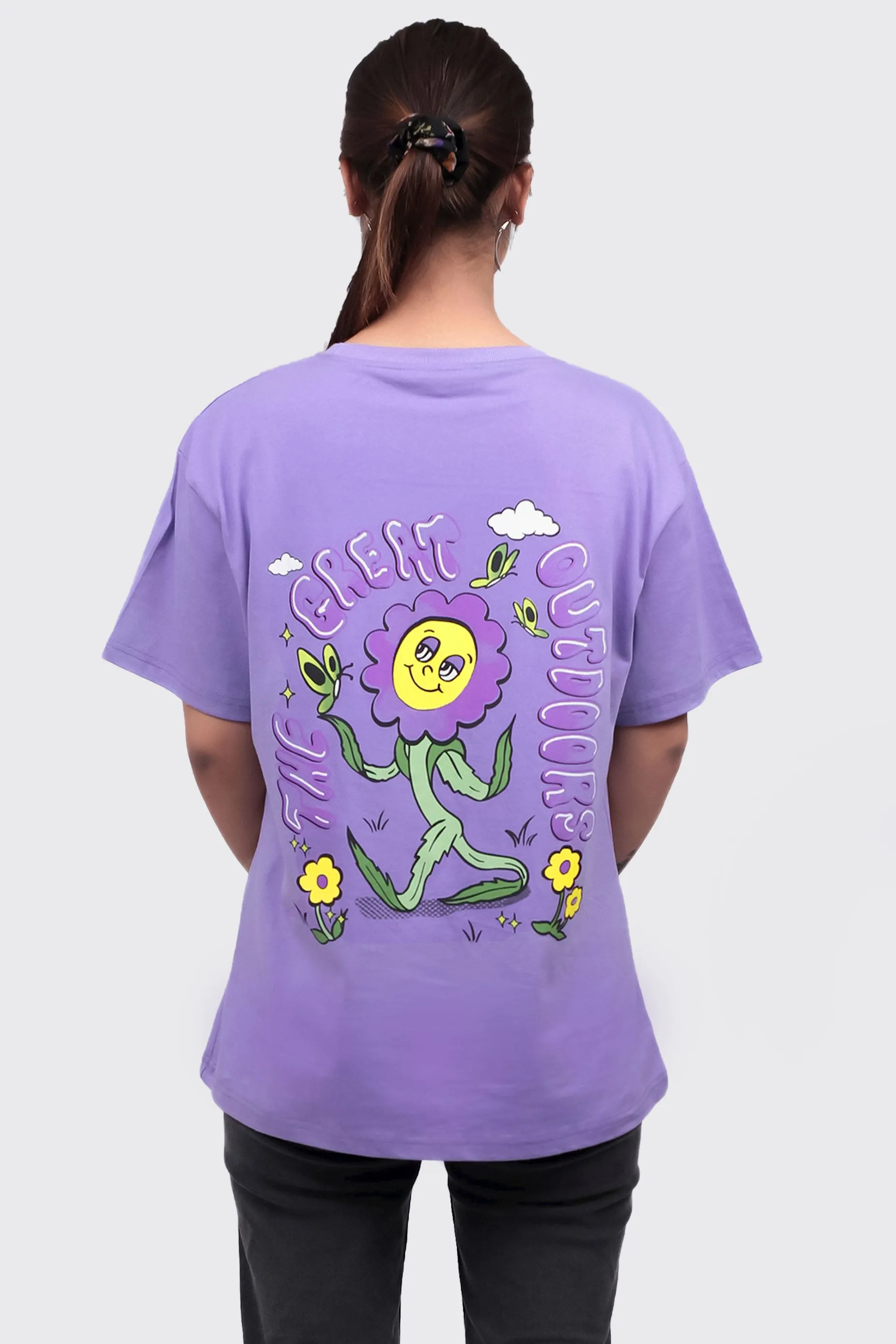 Back Print Lilac Oversized Tshirt