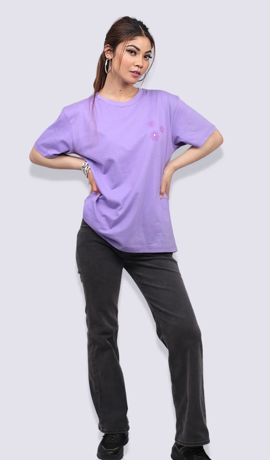 Back Print Lilac Oversized Tshirt