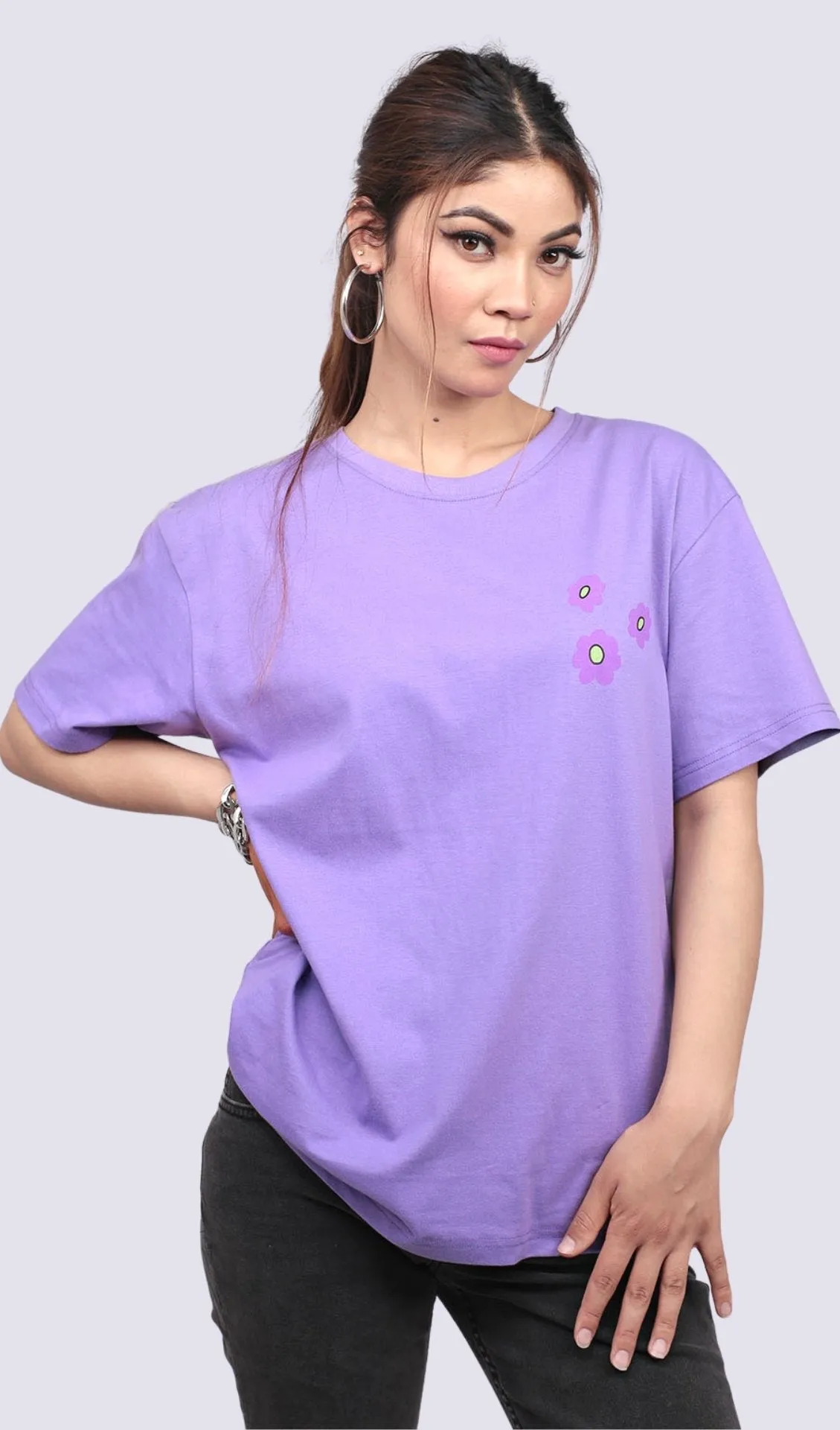 Back Print Lilac Oversized Tshirt