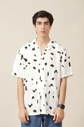 BAGGY FIT RESORT COLLAR PRINTED SHIRT