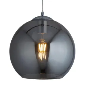 Balls 1 Light Round Smoked Glass 25cm Ceiling Pendant