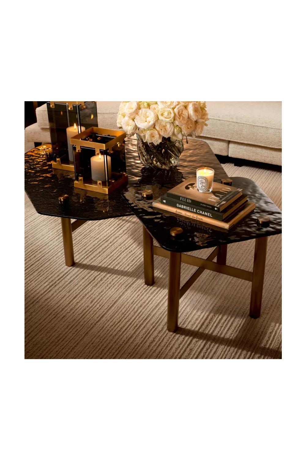 Black Glass Side Table | Eichholtz Cortes