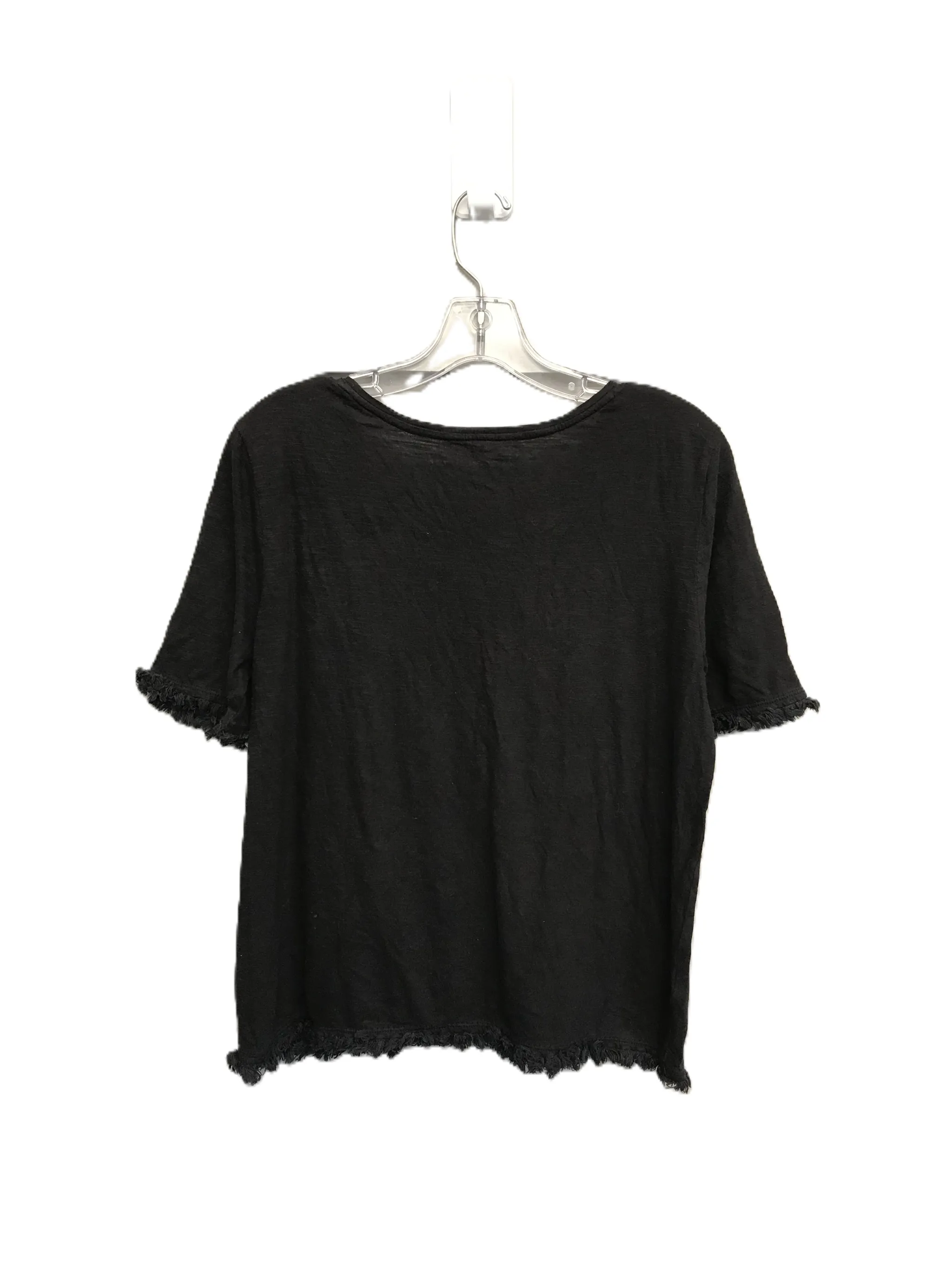 Black Top Short Sleeve Basic By Loft, Size: M