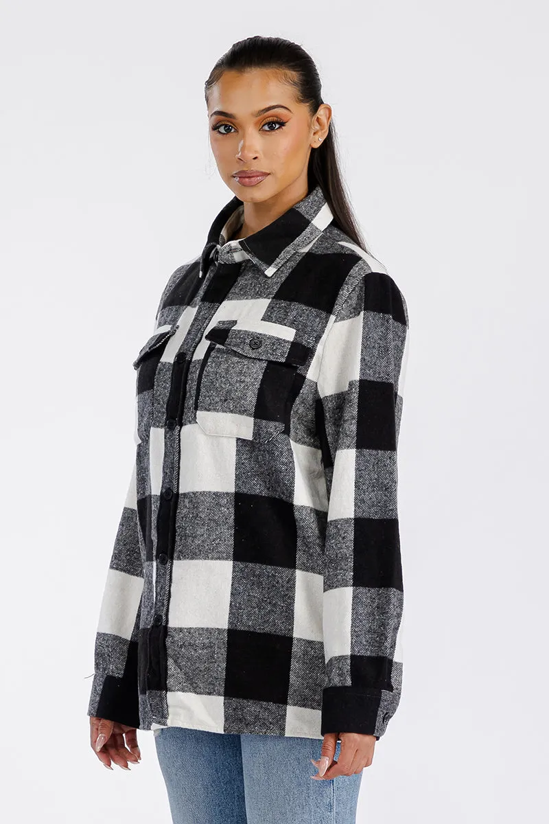 BOYFRIEND OVERSIZED SOFT FLANNEL SHACKET