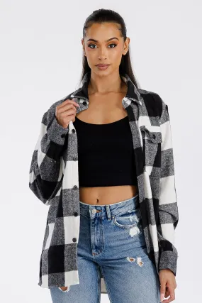 BOYFRIEND OVERSIZED SOFT FLANNEL SHACKET