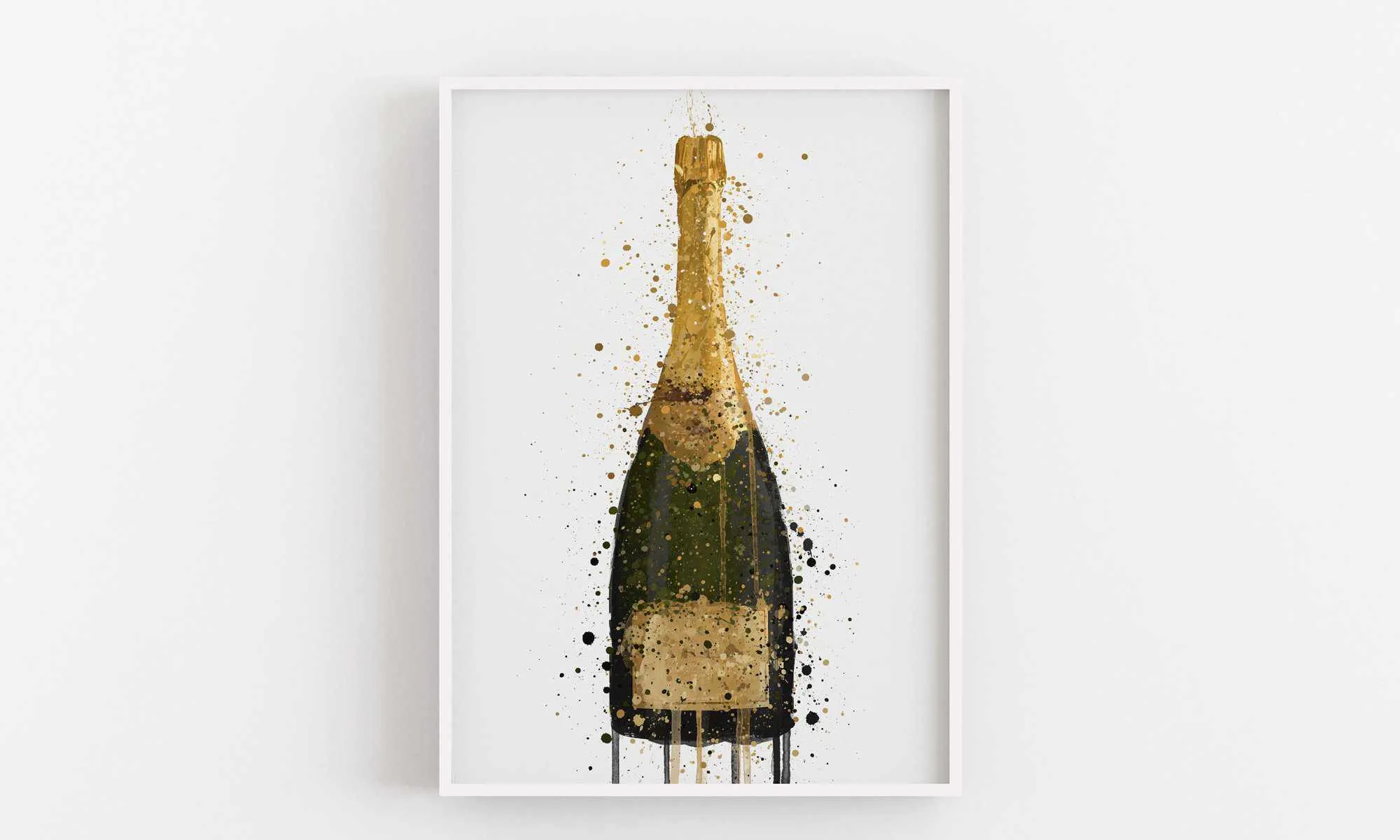 Champagne Bottle Wall Art Print 'Fool's Gold'