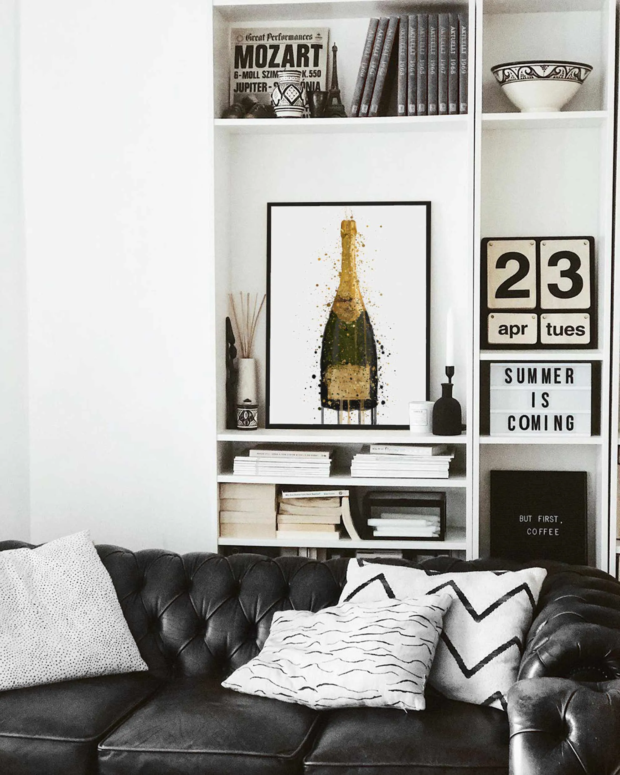 Champagne Bottle Wall Art Print 'Fool's Gold'