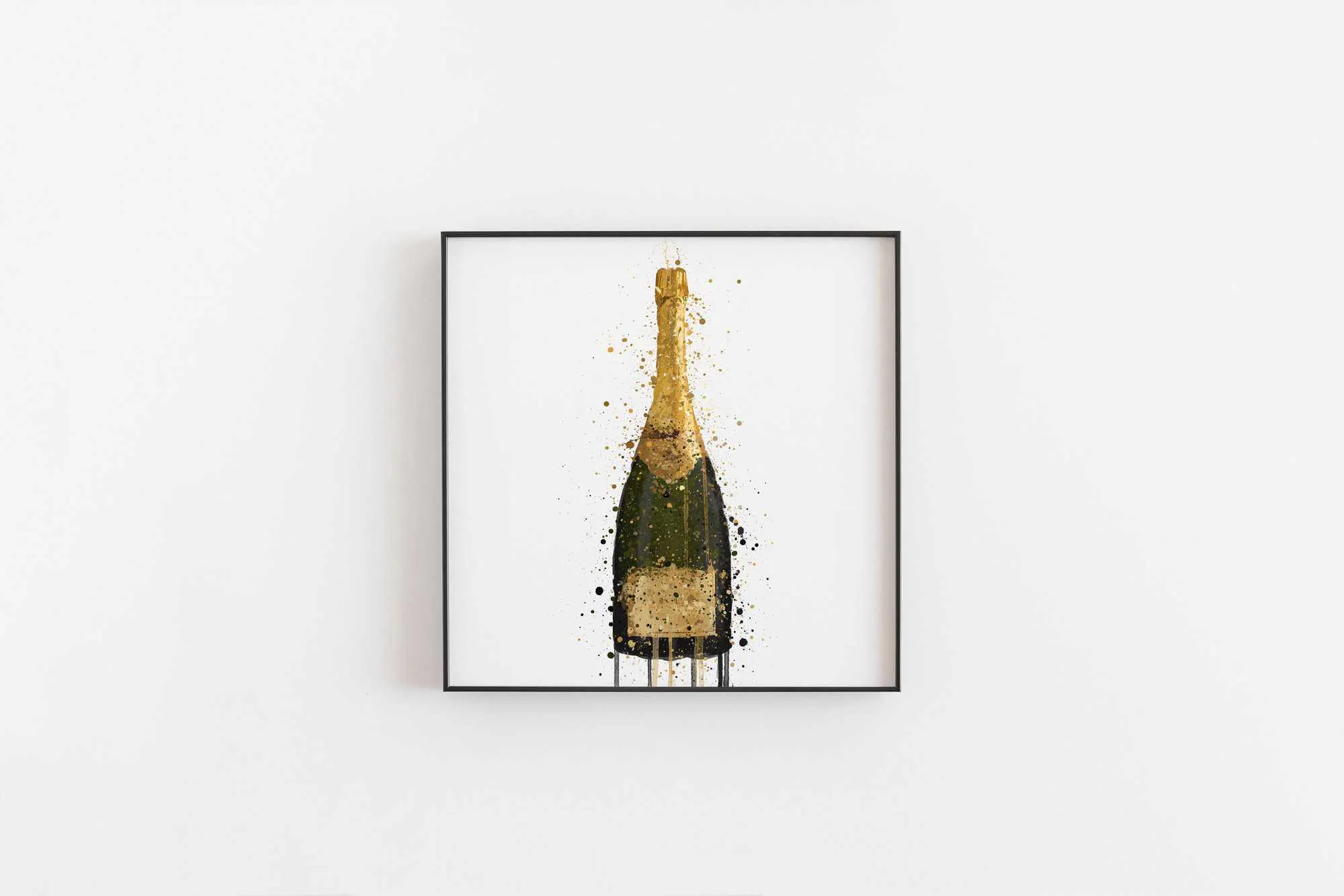 Champagne Bottle Wall Art Print 'Fool's Gold'