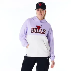 Chicago Bulls Womens NBA Pastel Purple Oversized Pullover Hoodie