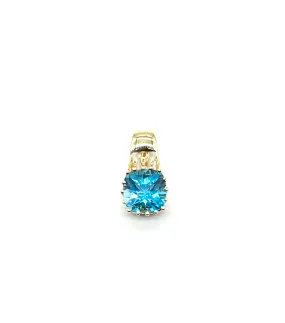 Cushion Cut Blue Topaz Pendant