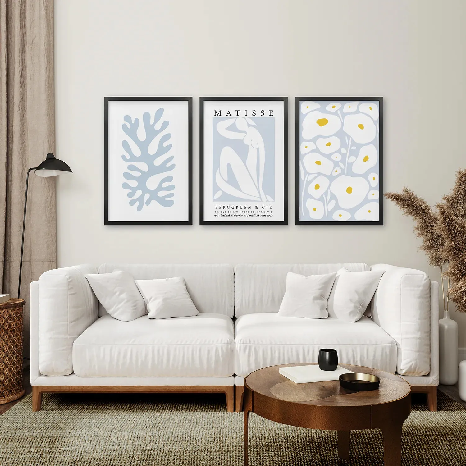 Danish Henri Matisse Inspired Set of 3 Prints. Pastel Tones