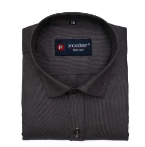 Dark Grey Color Polyester Shirt For Men