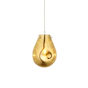 Dazzle Gold Metallic Glass & Chrome Pendant Light