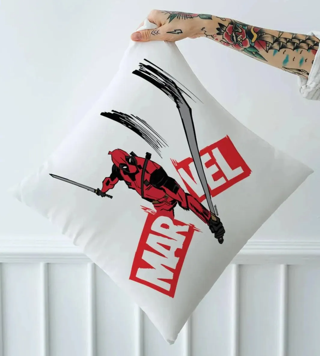 Deadpool Slicing Square Pillow