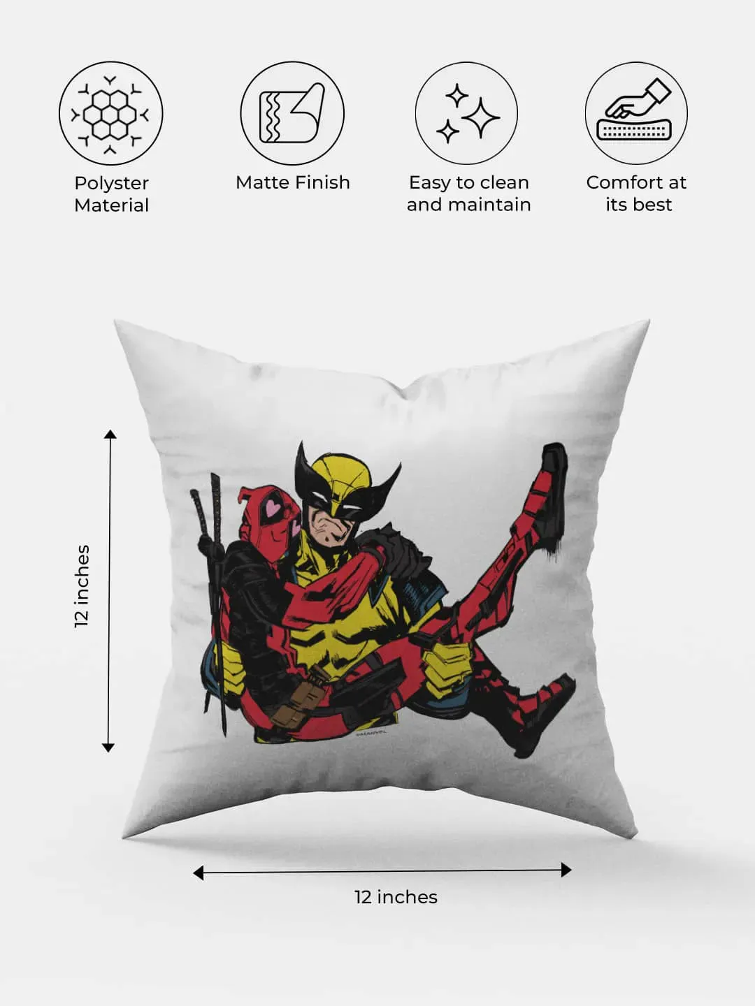 Deadpool Wolverine Lovers Square Pillow