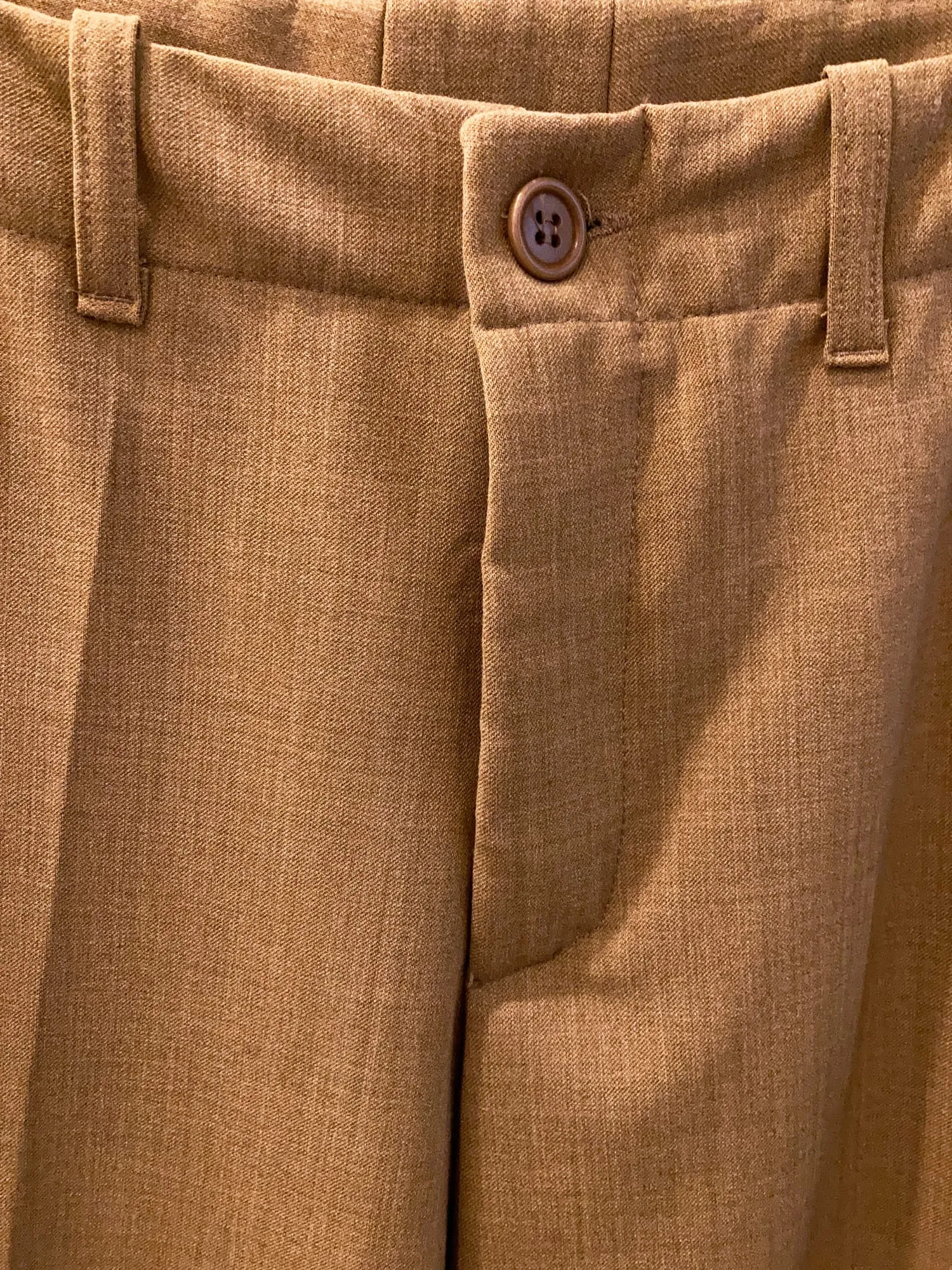 Dirk Bikkembergs 1990s 2000s light brown stretch wool trousers - size 40