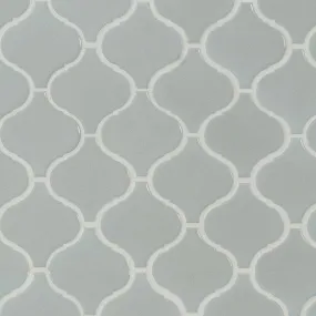 Domino Porcelain Tile Collection Gray Glossy Arabesque Mosaic