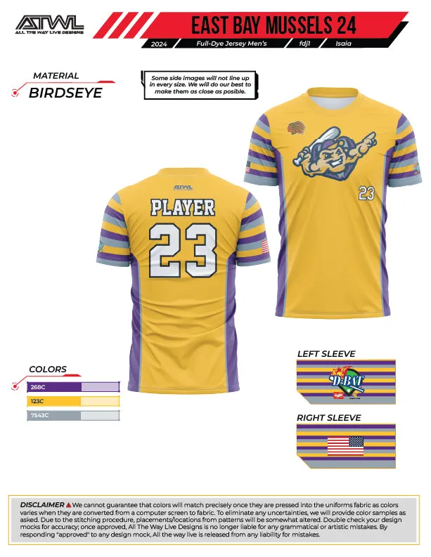 East Bay Spring 2024 Baseball Jerseys