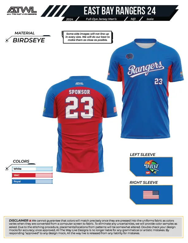 East Bay Spring 2024 Baseball Jerseys