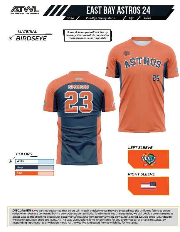 East Bay Spring 2024 Baseball Jerseys