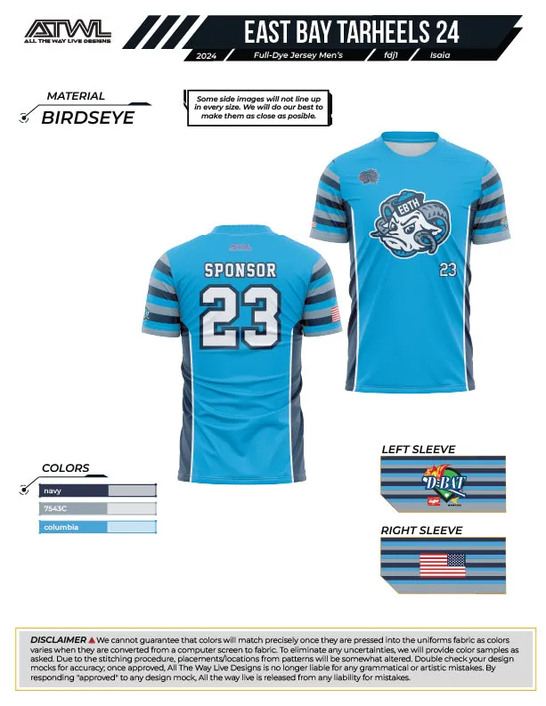 East Bay Spring 2024 Baseball Jerseys