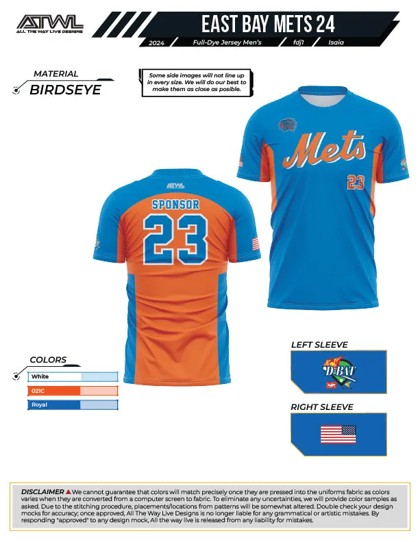 East Bay Spring 2024 Baseball Jerseys