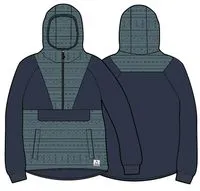 Edge Hooded 1/2 Zip Polar Fleece - Nordic Geo Deep Ocean