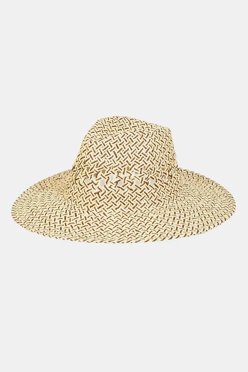 FAME CUTOUT WOVEN STRAW HAT