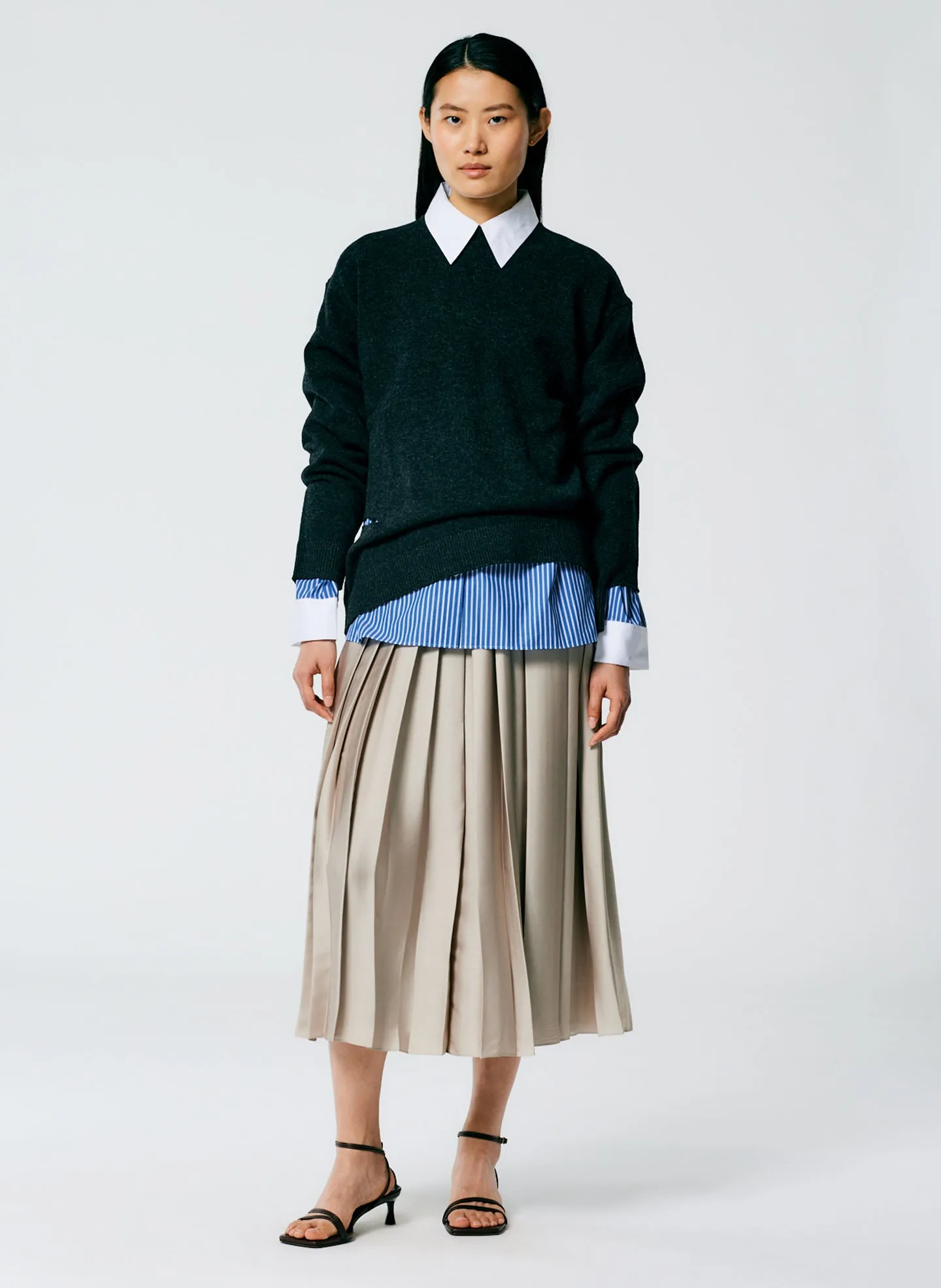 Feather Weight Pleated Pull On Skirt