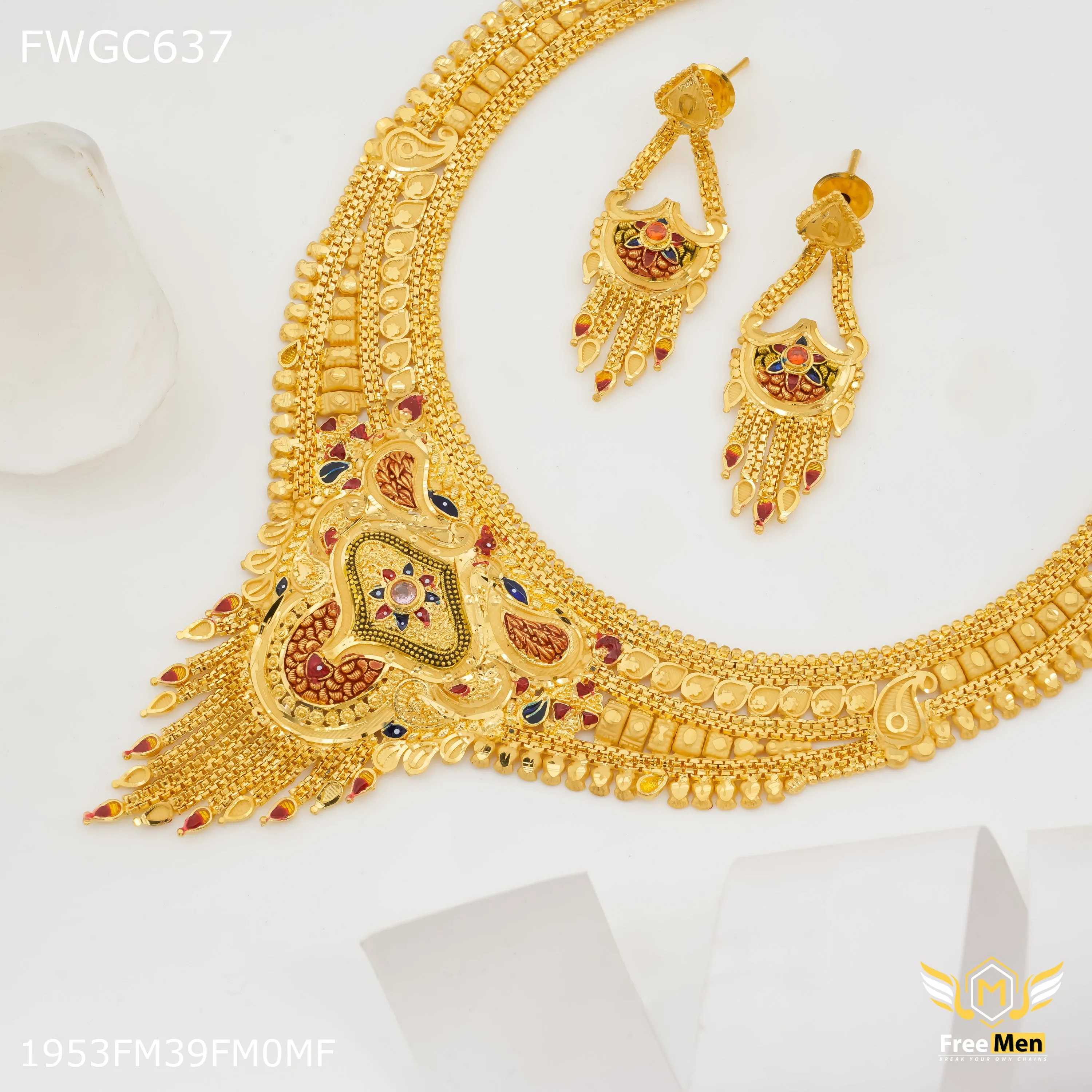 Freemen 1MG Traditional Neckless With Earring for women - FWGC637